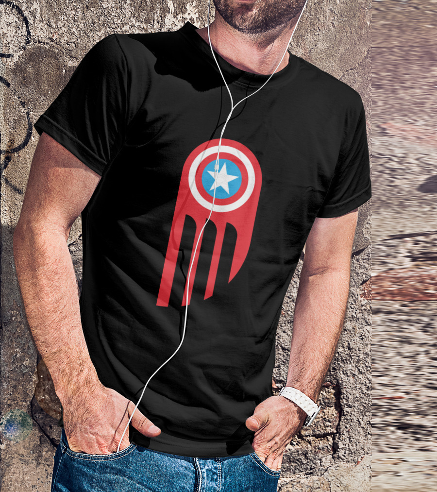Captain America Shield Evolution Abstract T-Shirt