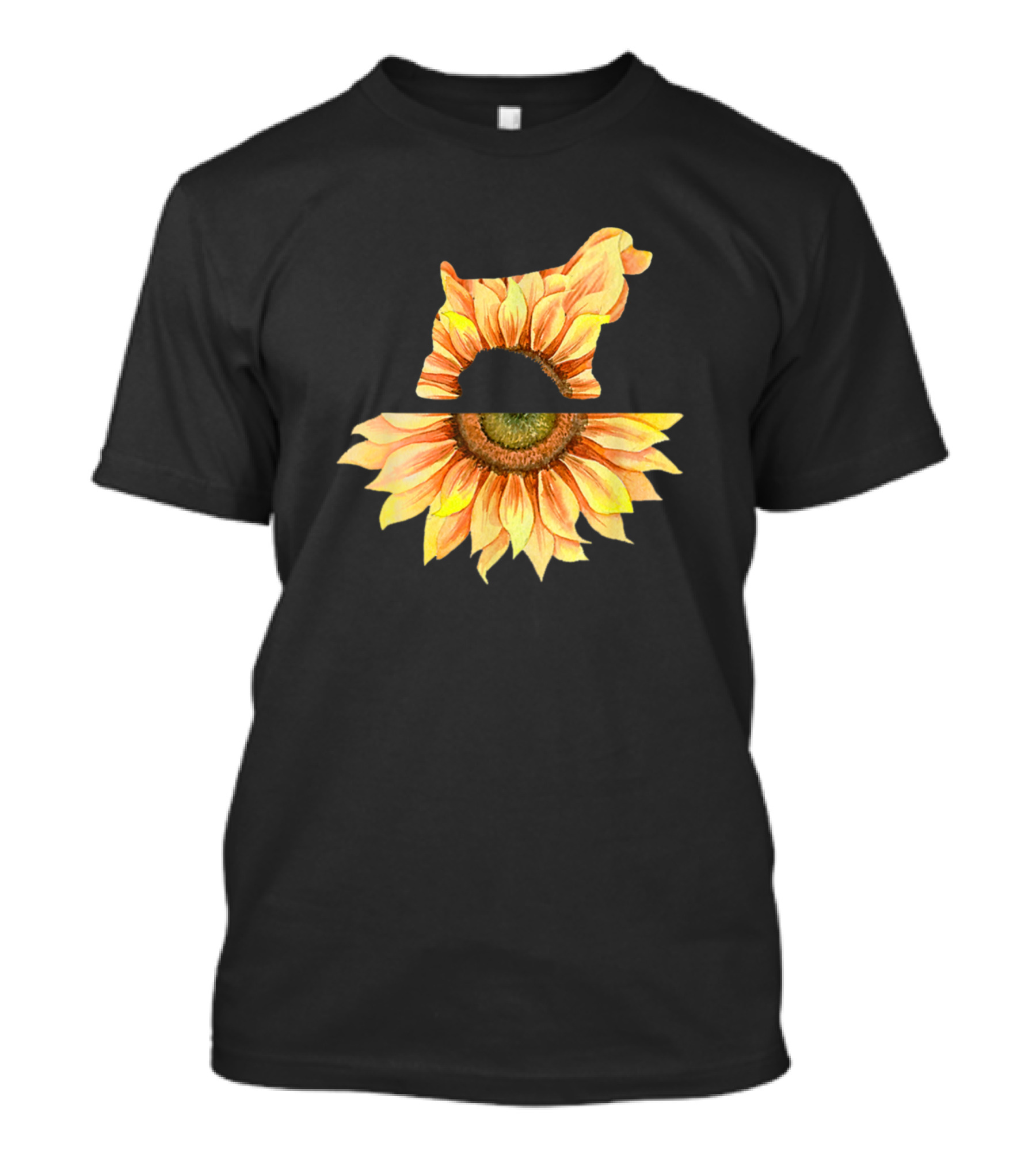 Cocker Spaniel Sunflower Dog Flower Fusion T-Shirt