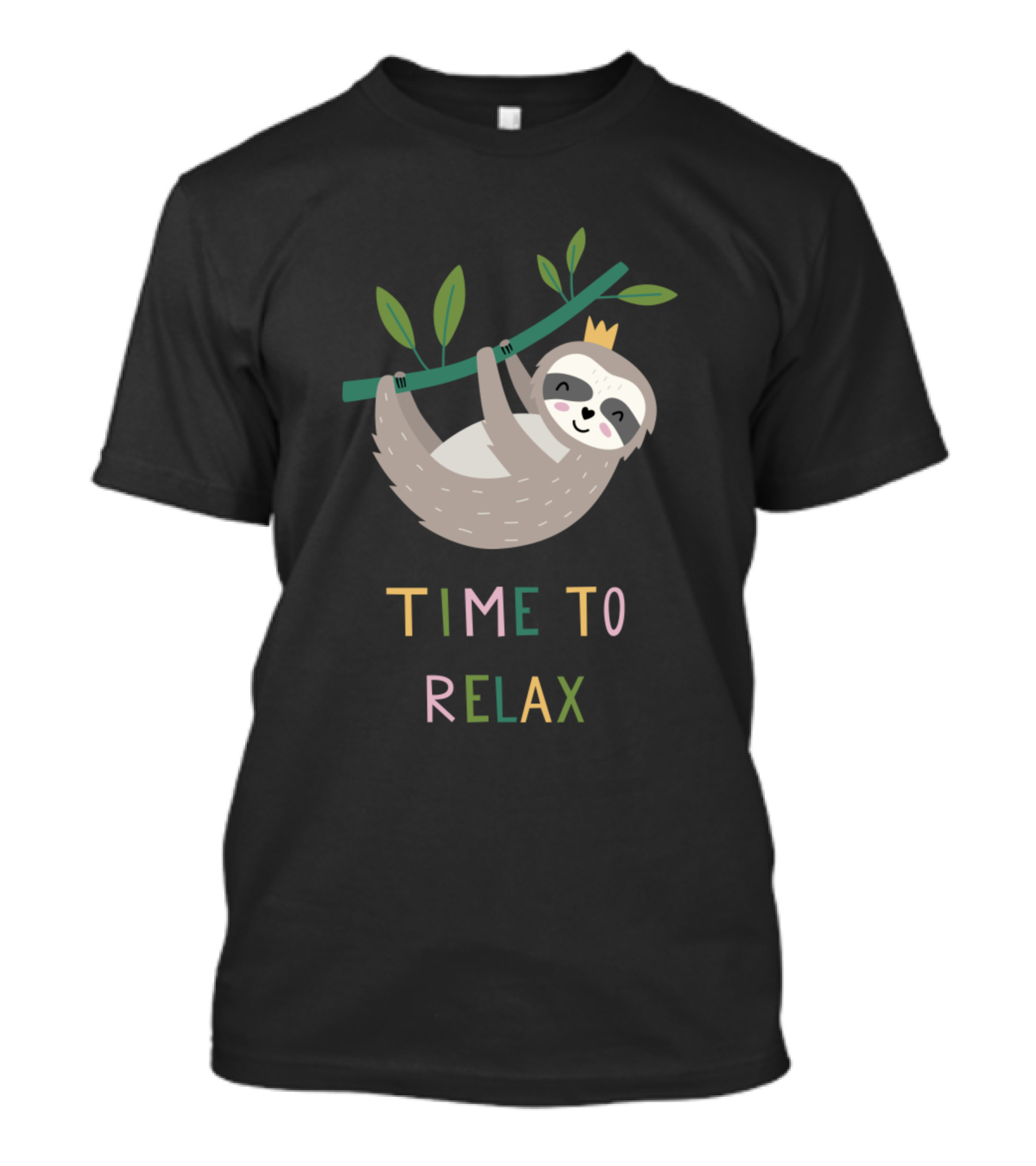 Time To Relax Cute Sloth Hanging On A Tree Branch T-Shirt