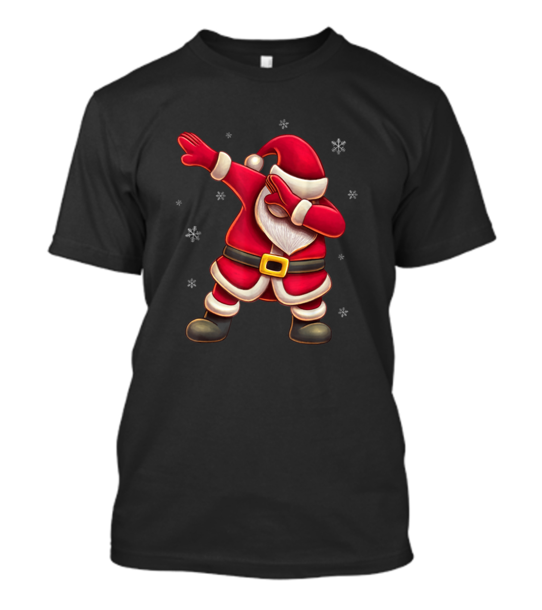Santa Claus Dabbing With Snowflakes T-Shirt