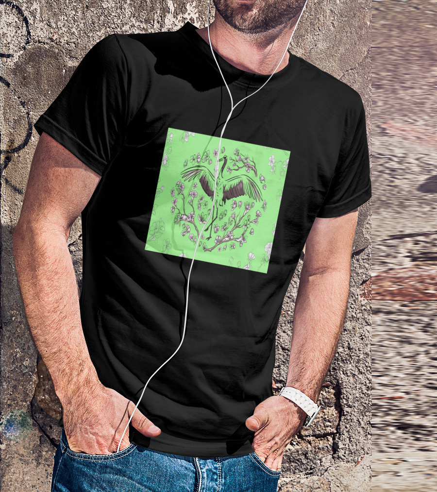 Flower Bird China Asian T-Shirt