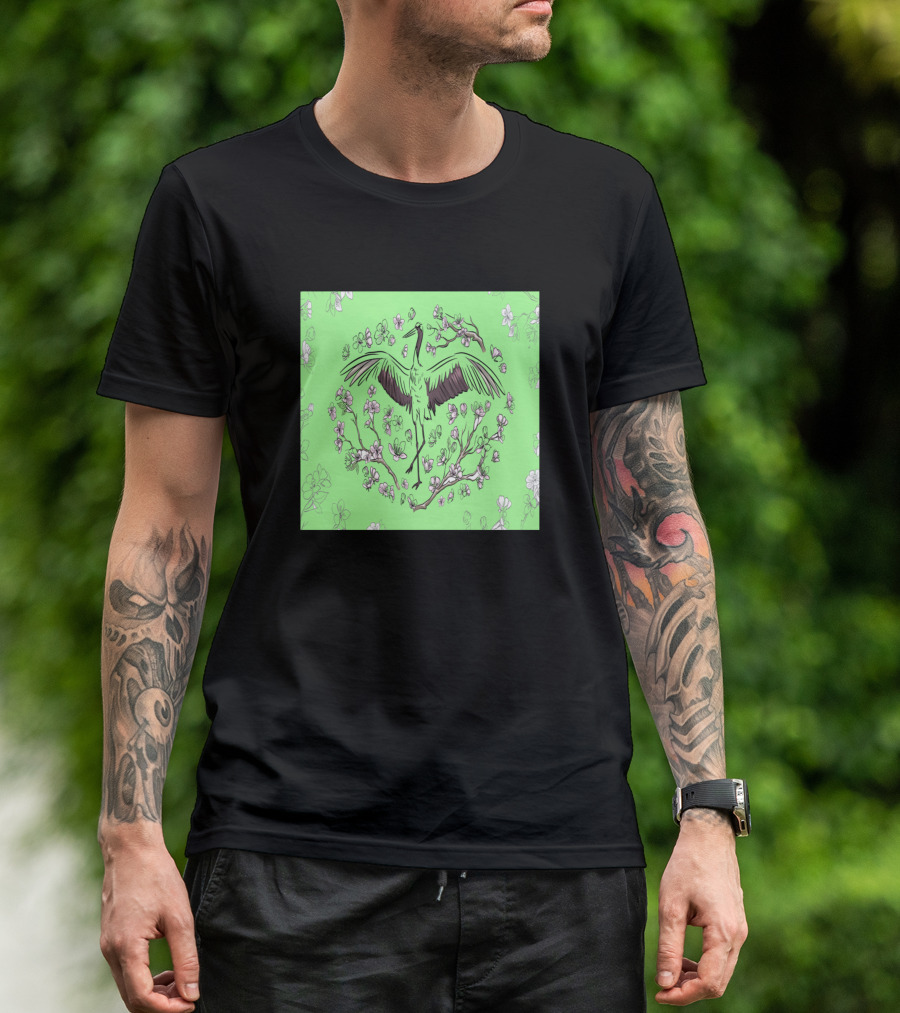 Flower Bird China Asian T-Shirt