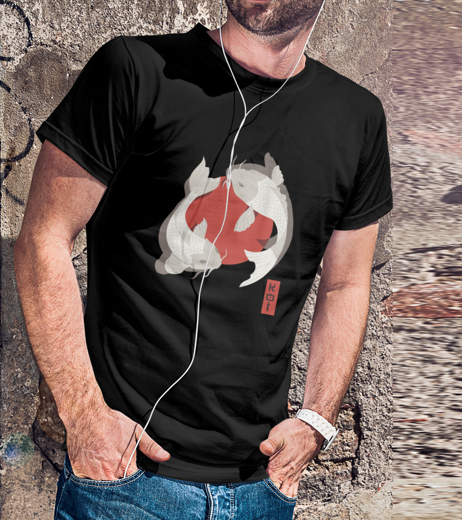 Koi Fish Japan Red Circle T-Shirt