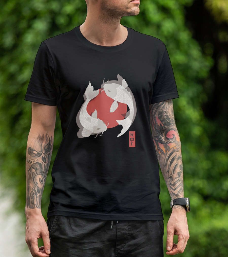 Koi Fish Japan Red Circle T-Shirt