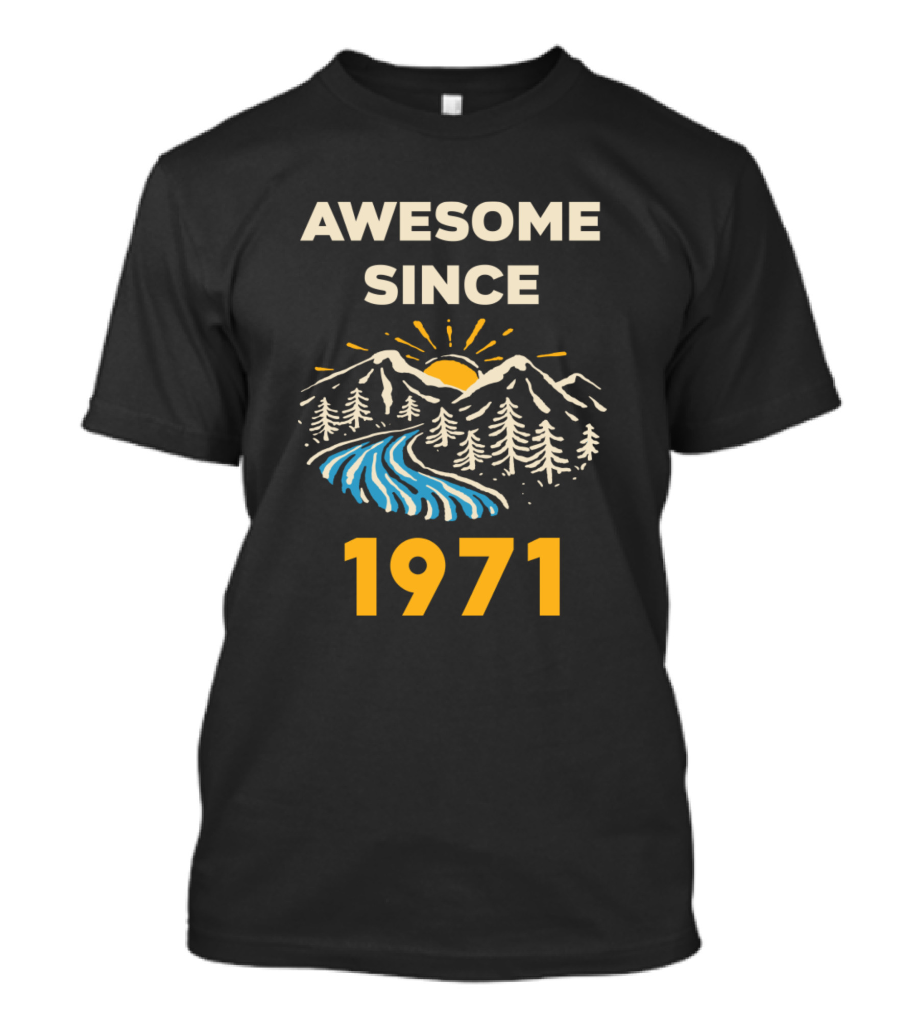 AWESOME SINCE 1971 Landscape Year 19 T-Shirt