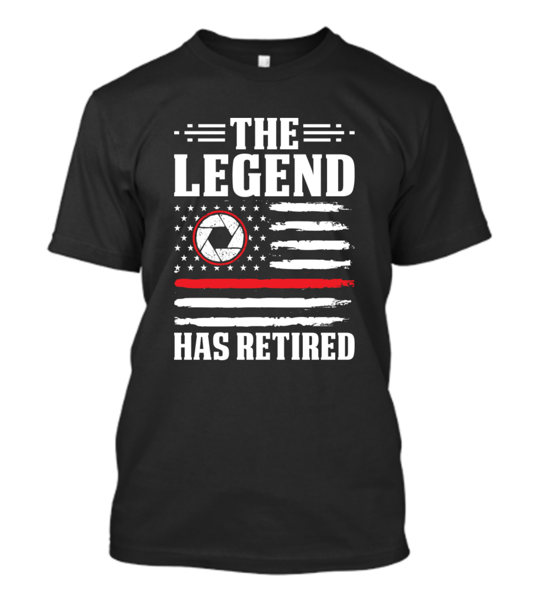 The Legend Has Retired Photographer Camera Flag T-Shirt