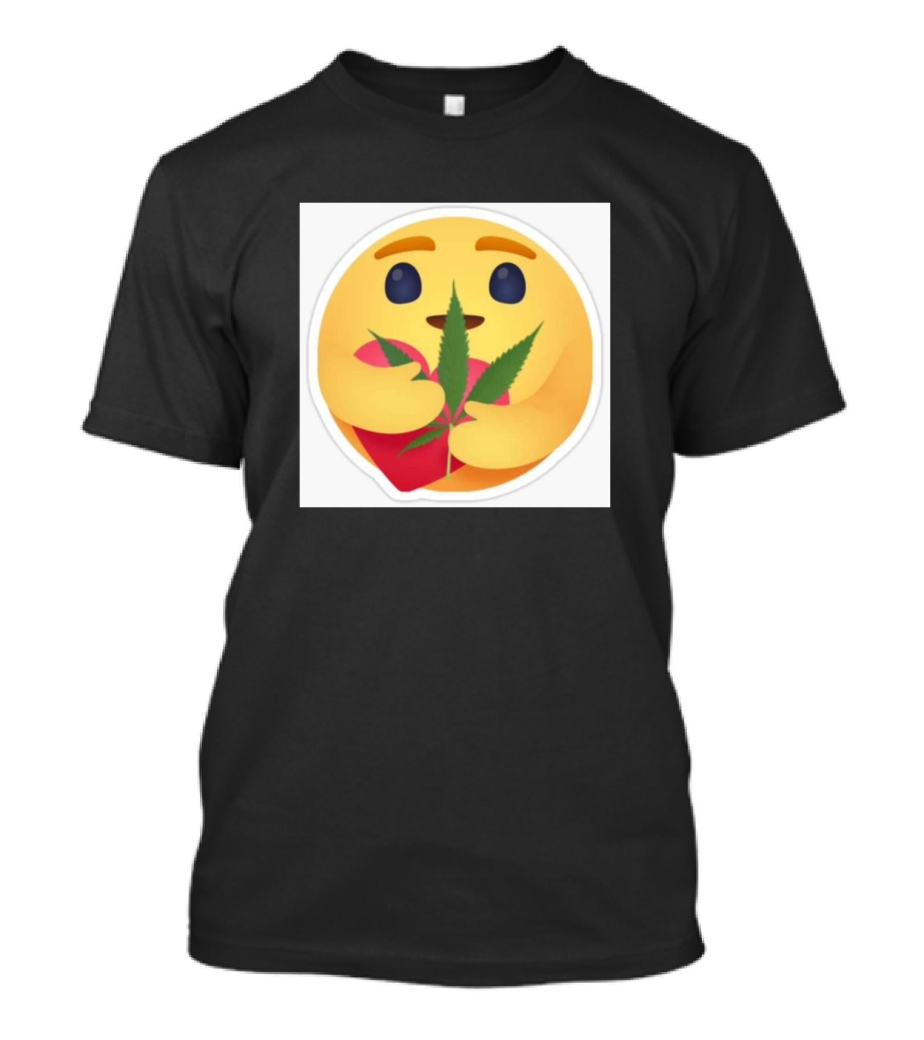 Rare Stoner Emoji Hugging Heart With Cannabis Leaves T-Shirt