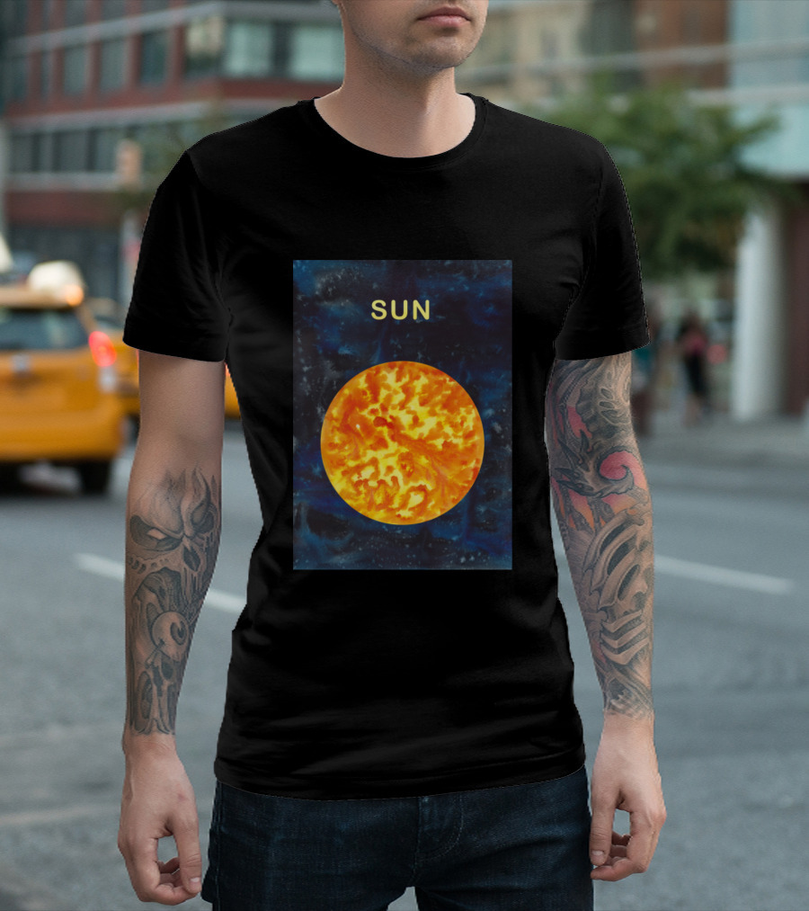 Sun Bright Fiery Sphere in Dark Space T-Shirt