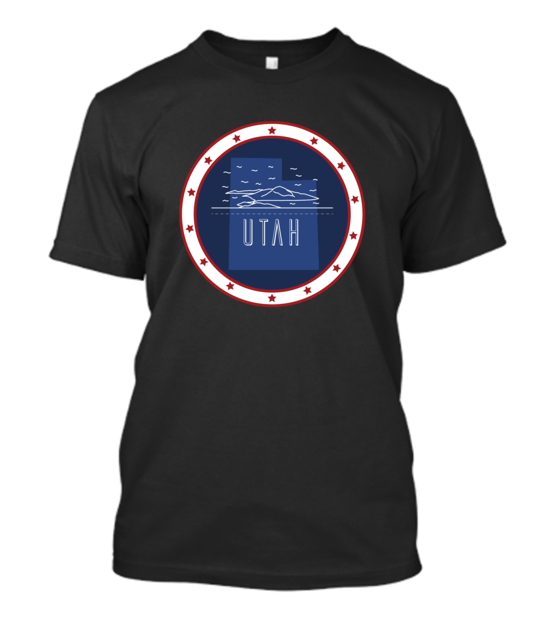Utah Humorous Flag With Stars And Mountains In Circle T-Shirt