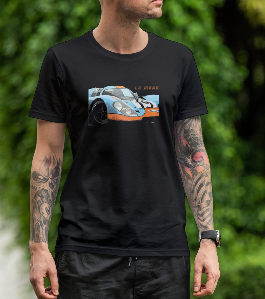 Le Mans Vintage 917 Racer Gulf Racing Car T-Shirt