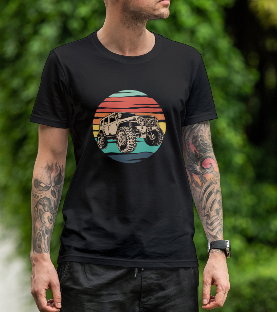 Vintage Retro 70S Off Road 4X4 Girls Jeep Adventure T-Shirt