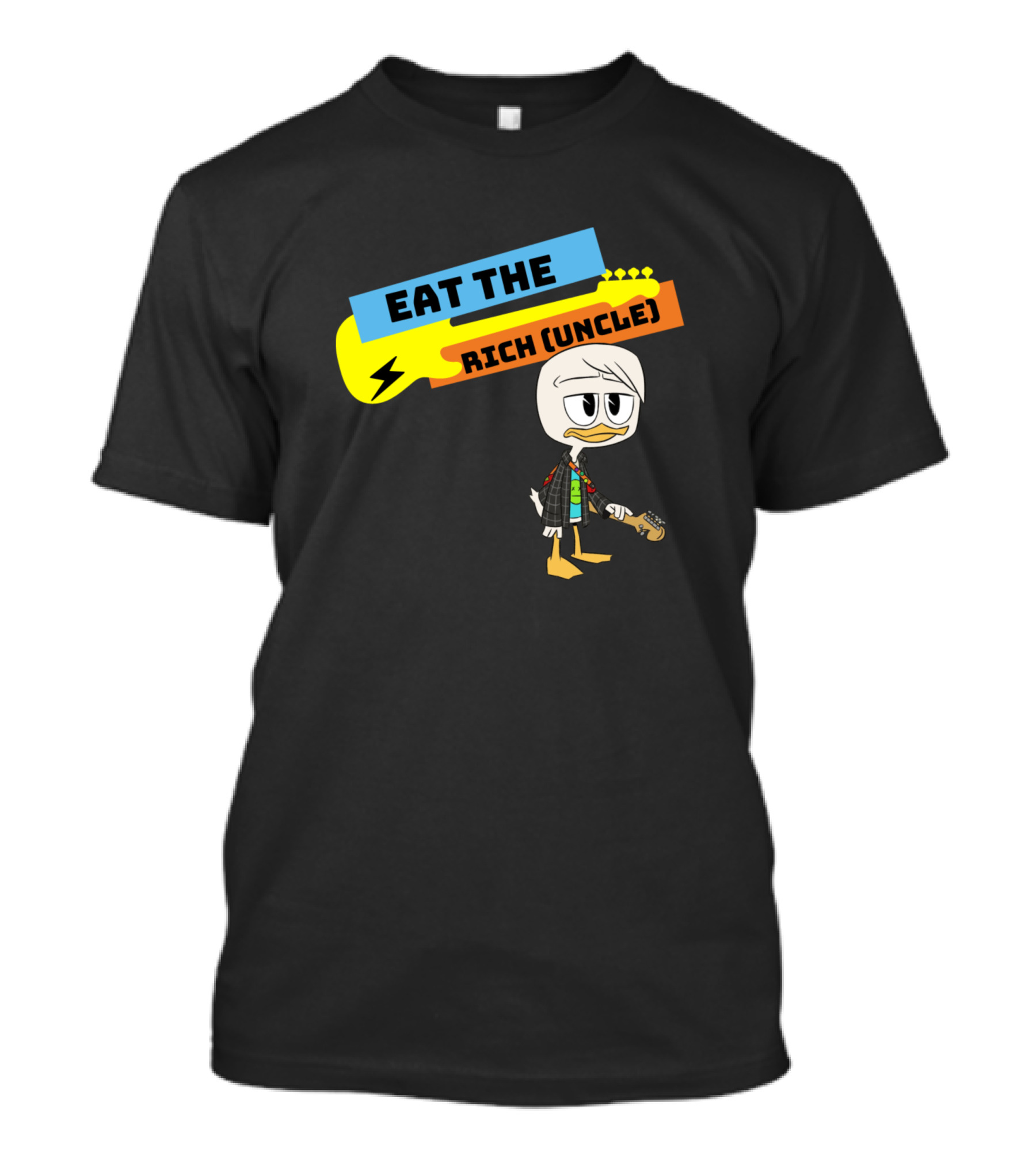 Eat The Rich Uncle Guitar-Wielding Duck Character T-Shirt