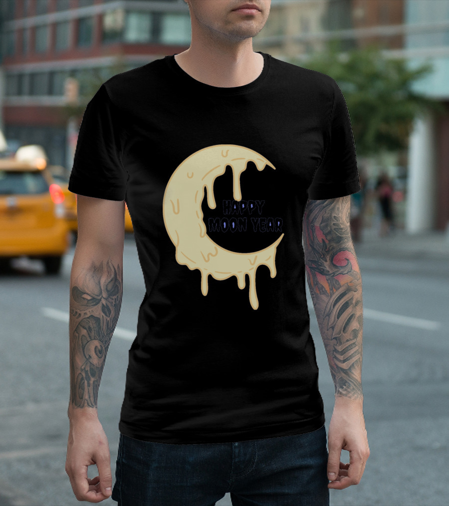 Happy Moon Year Melting Crescent T-Shirt