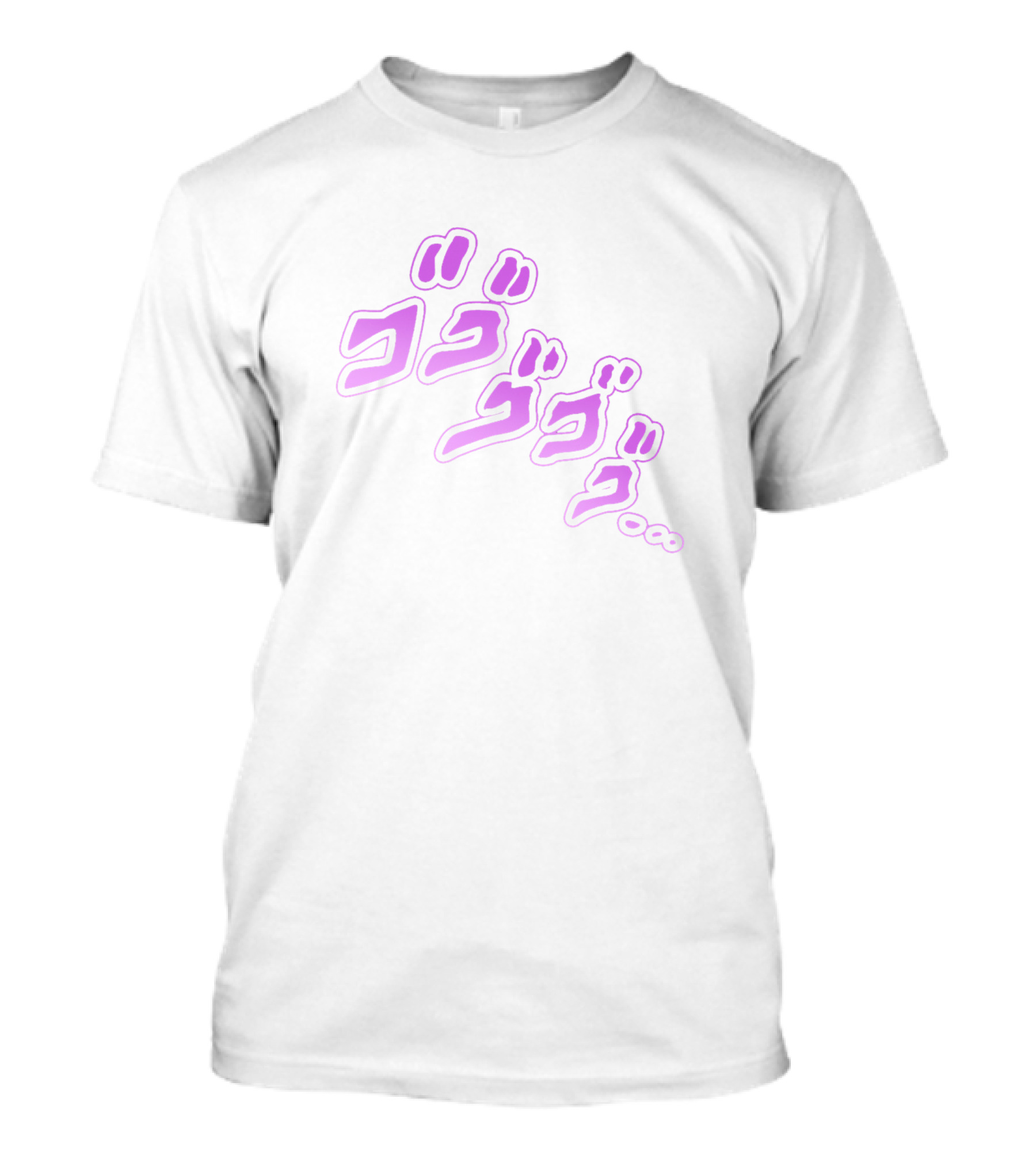 Jojo's Bizarre Adventure Menacing Katakana ゴゴゴゴ Purple Text T-Shirt