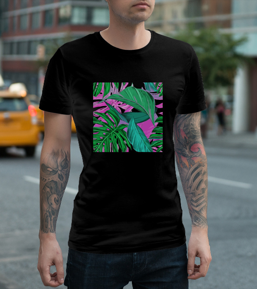 Monstera Tropical Leaf Vibrant Botanical T-Shirt