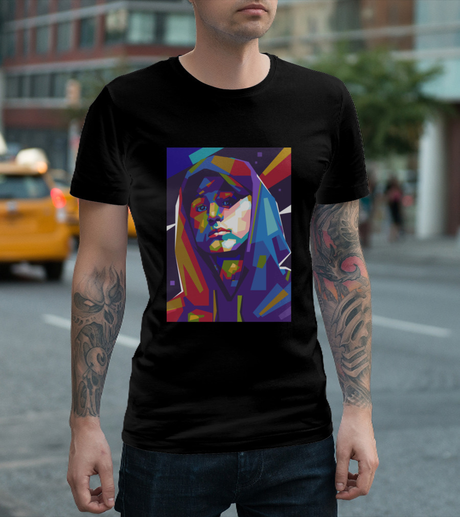Nf Colorful Abstract Portrait With Vibrant Background T-Shirt