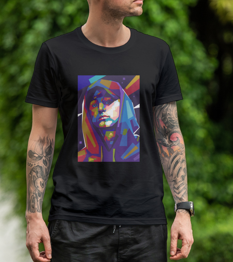 Nf Colorful Abstract Portrait With Vibrant Background T-Shirt