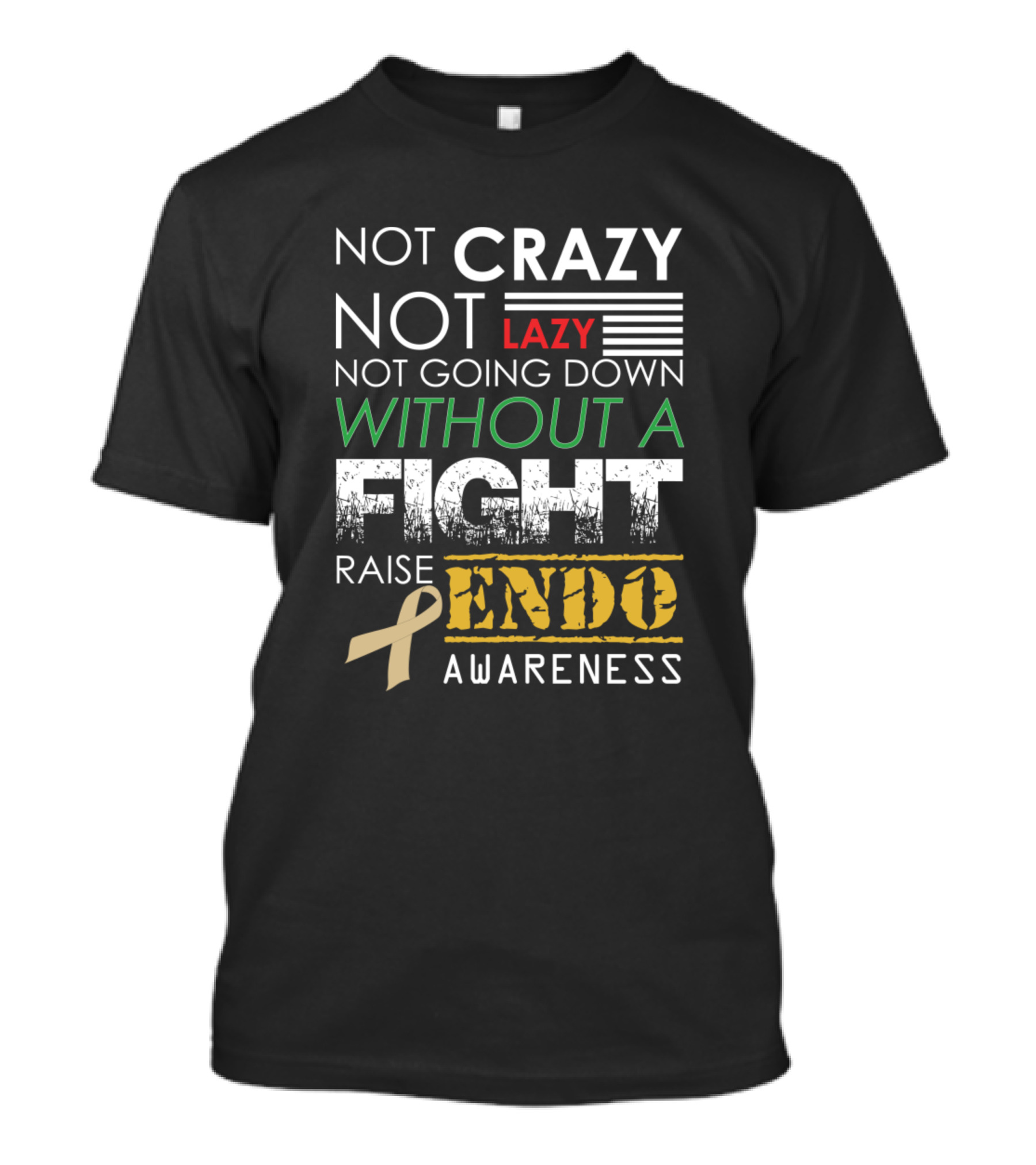 Not Crazy Not Lazy Not Going Down Without A Fight Raise Endo Awareness T-Shirt