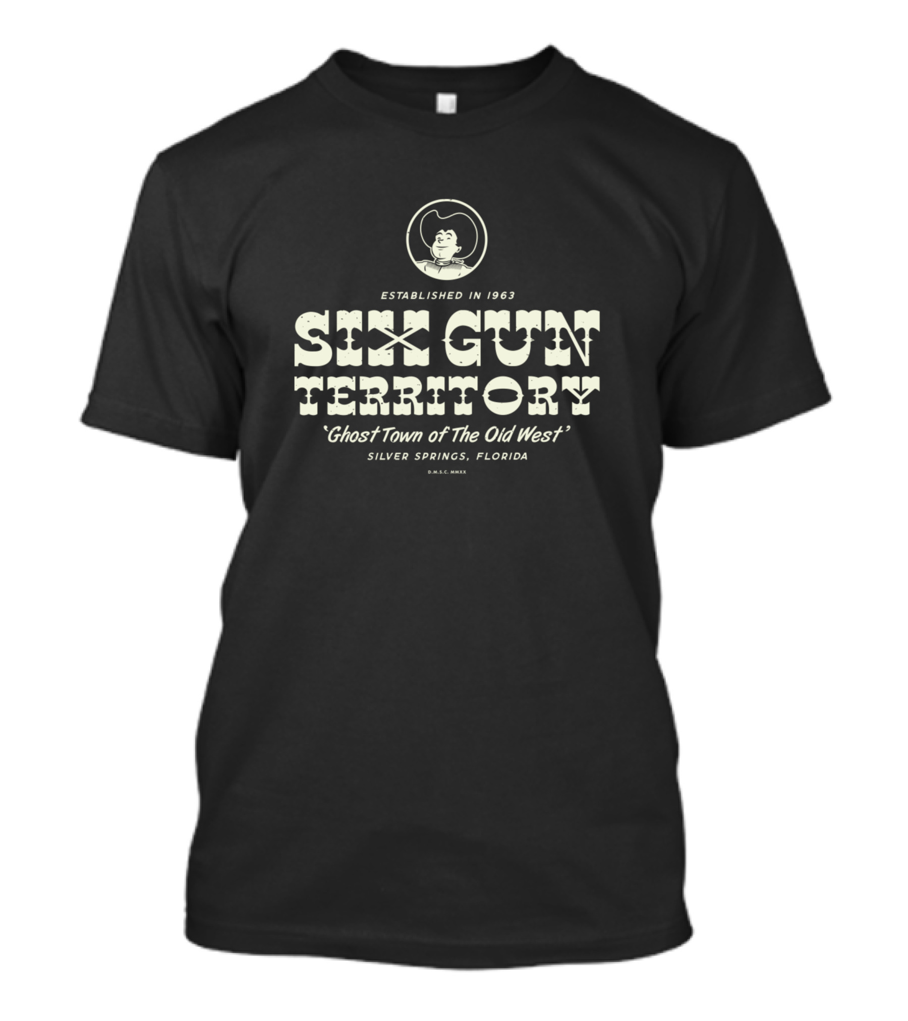 Established 1963 Six Gun Territory Ghost Town Of The Old West Silver Springs Florida Cowboy T-Shirt