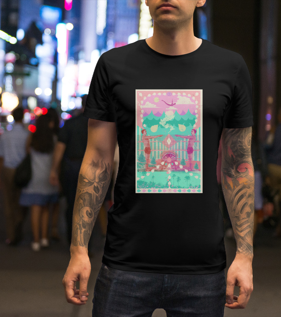 Surreal Swimmers Vintage Tropical Dive Symmetry T-Shirt