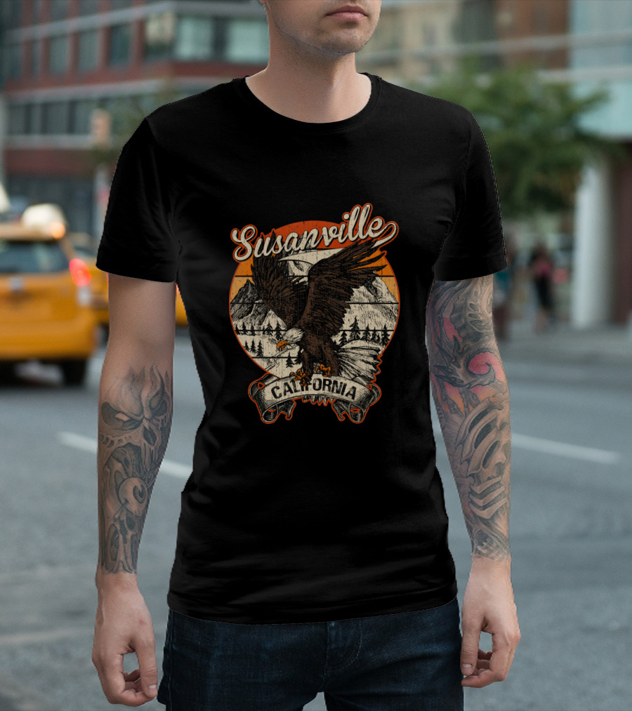 Susanville California Bald Eagle Mountain Retro Vintage T-Shirt
