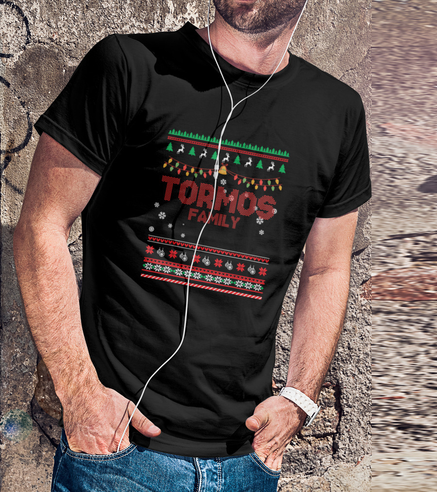 Tormos Family Christmas Sweater Style Holiday T-Shirt