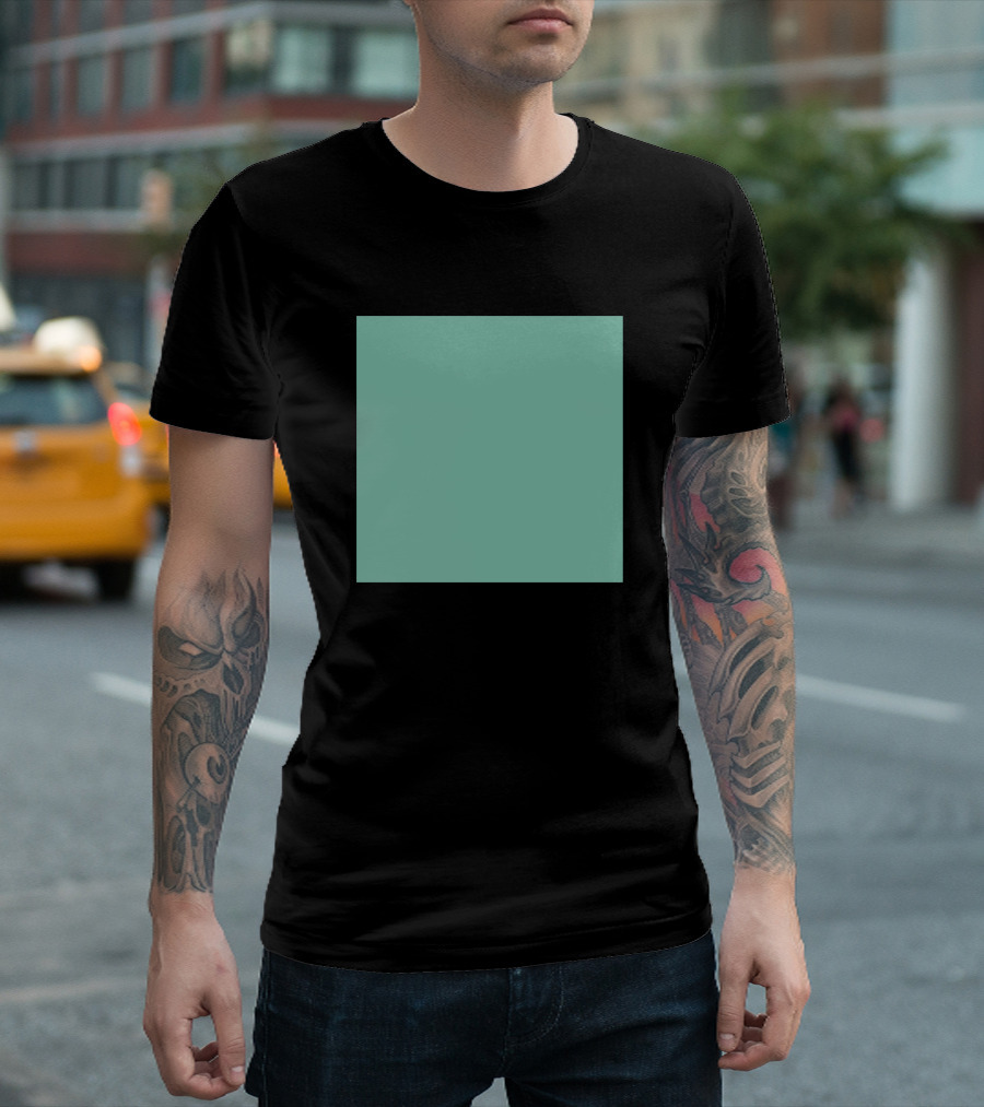 268 Ao Take Iro Blue Bamboo Color Mint Green Square T-Shirt