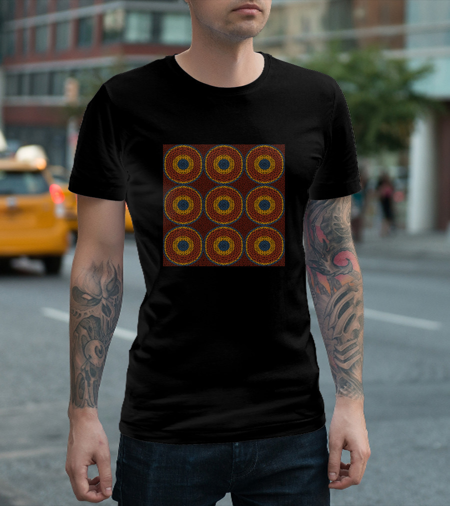African Decorative Red And Yellow Circles T-Shirt