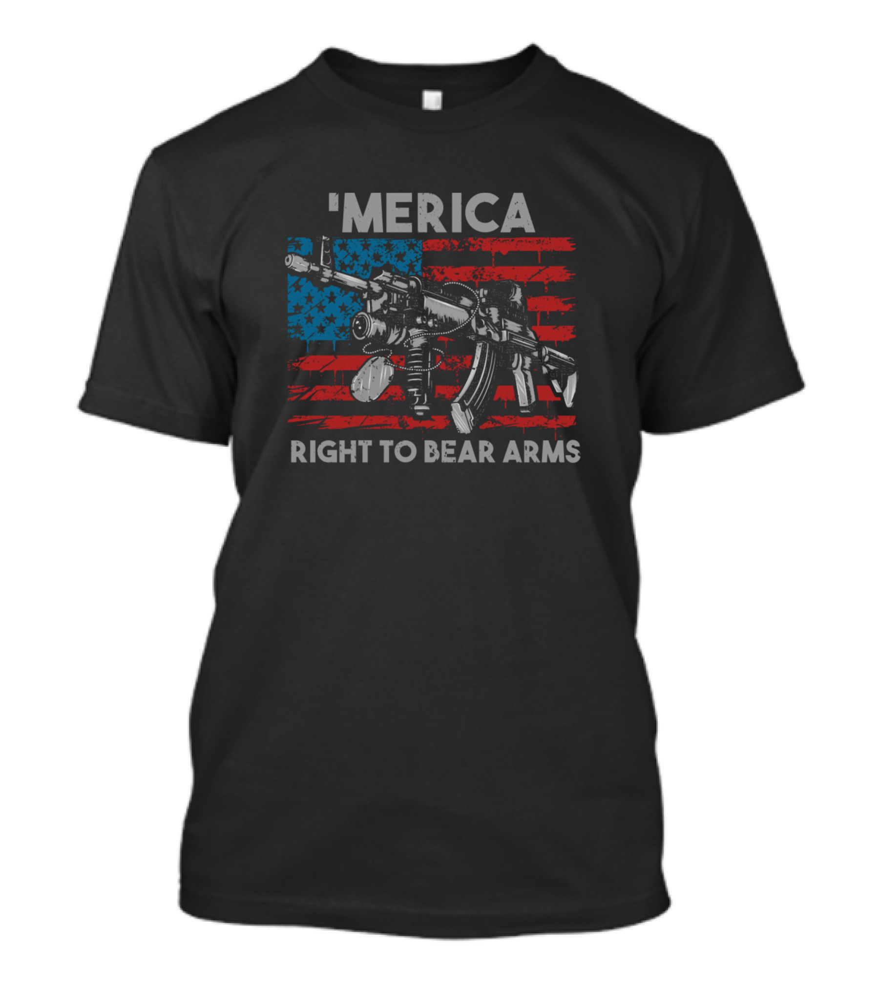 'Merica Right To Bear Arms American Flag Guns T-Shirt