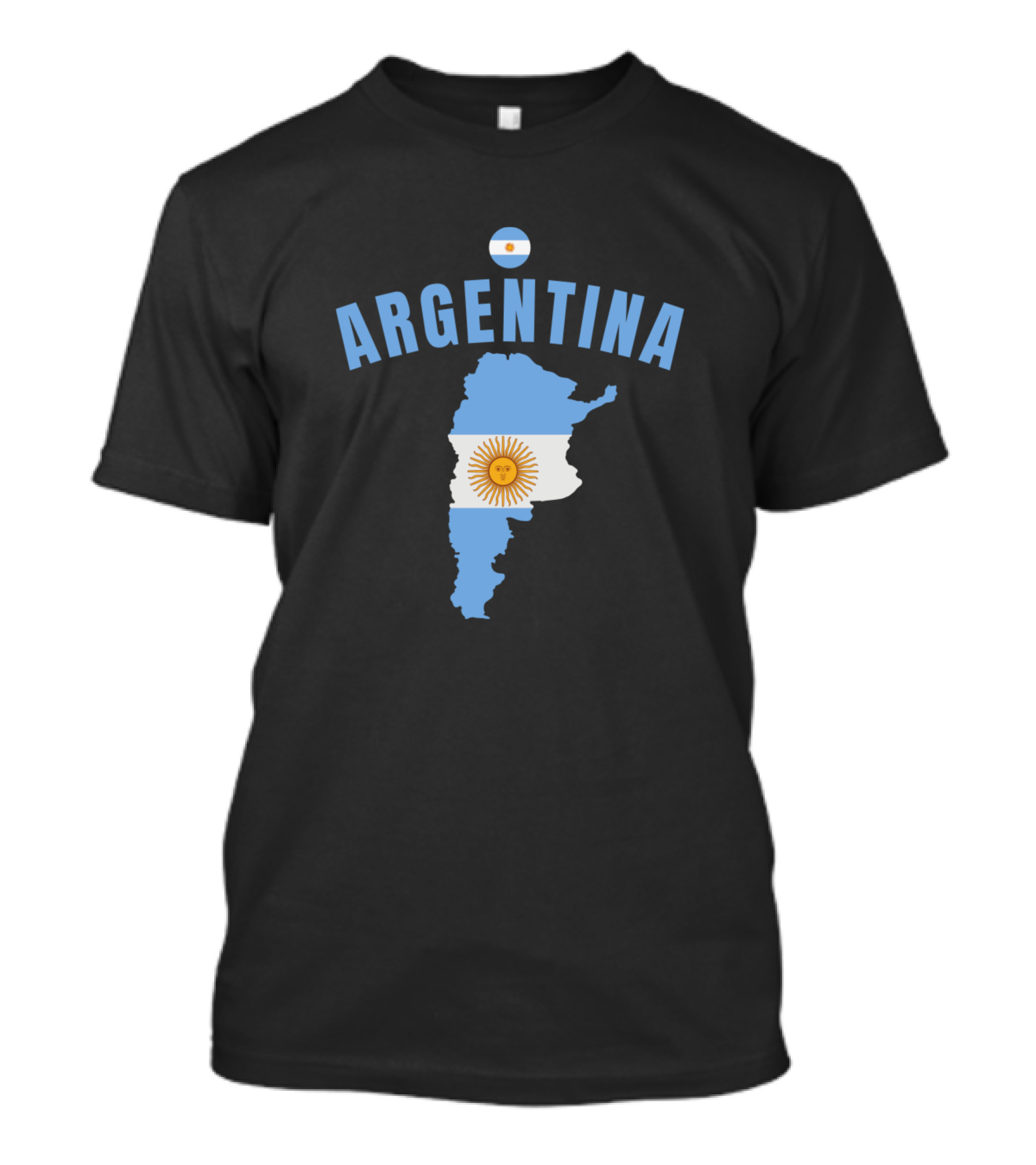 Argentina National Team Albiceleste Soccer Football Map Flag T-Shirt
