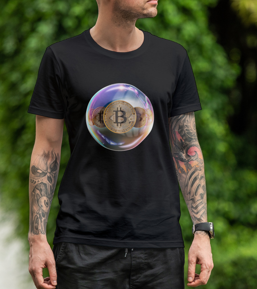 Bitcoin Purple Bubble Sphere T-Shirt