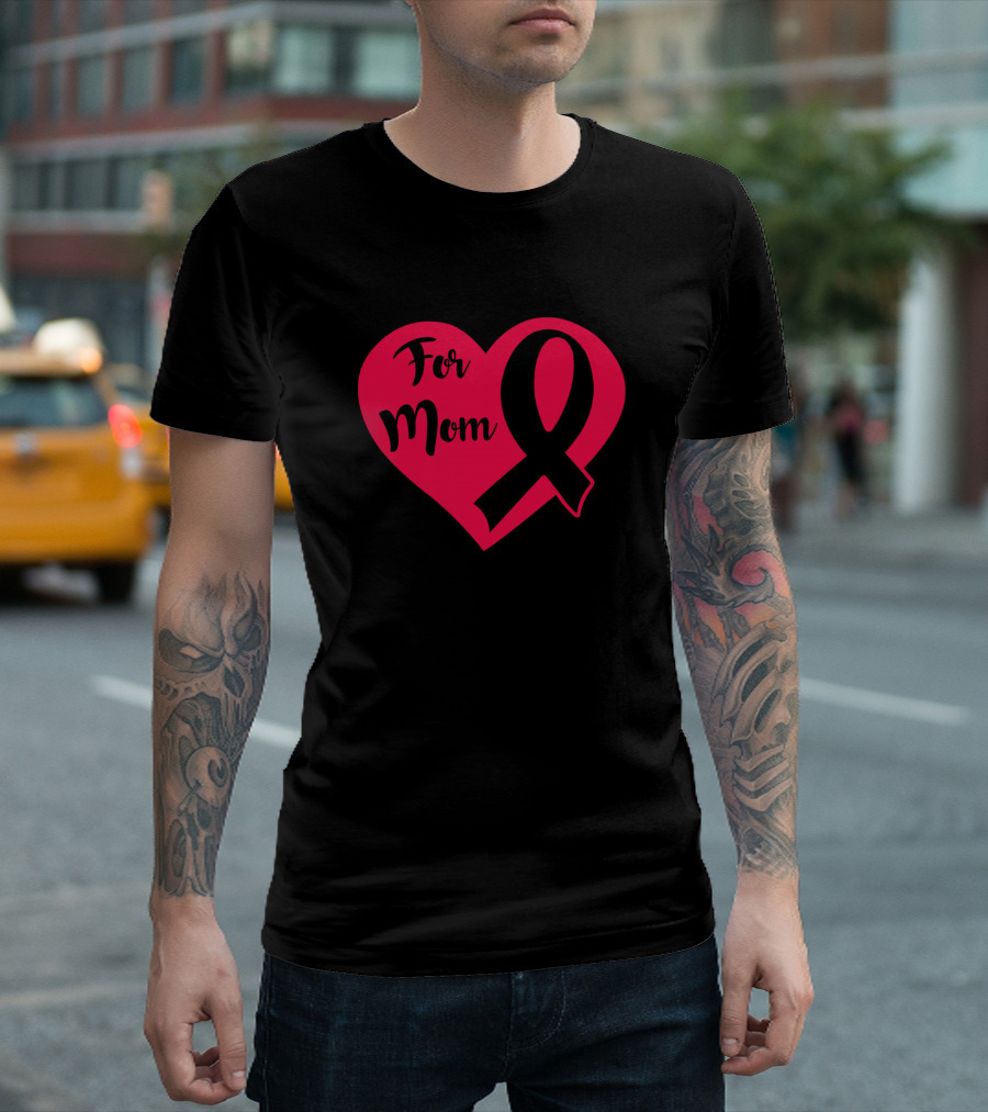 For Mom Heart Love Hemophilia Awareness Red T-Shirt