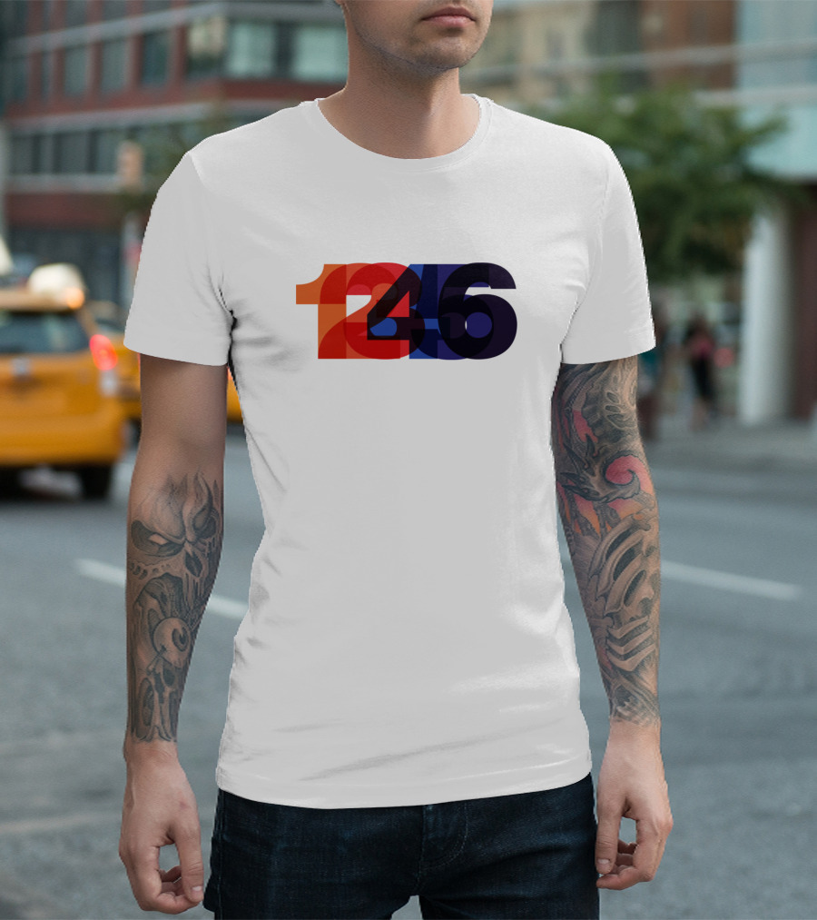 Idkhow 1981 Ep Numbers 1246 Multicolor Overlapping Digits T-Shirt