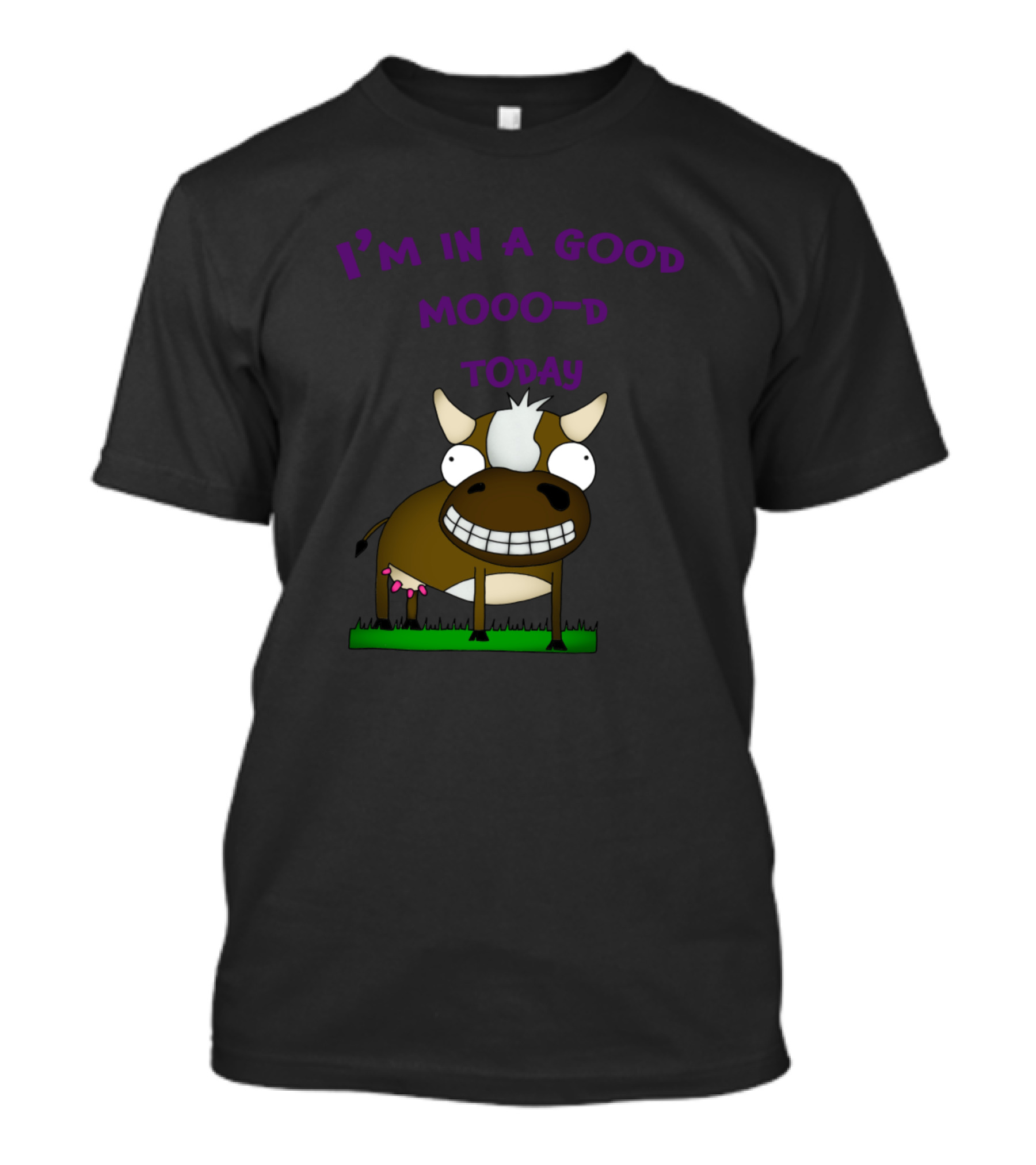 I'm In A Good Mooo-d Today Funny Cartoon Cow T-Shirt