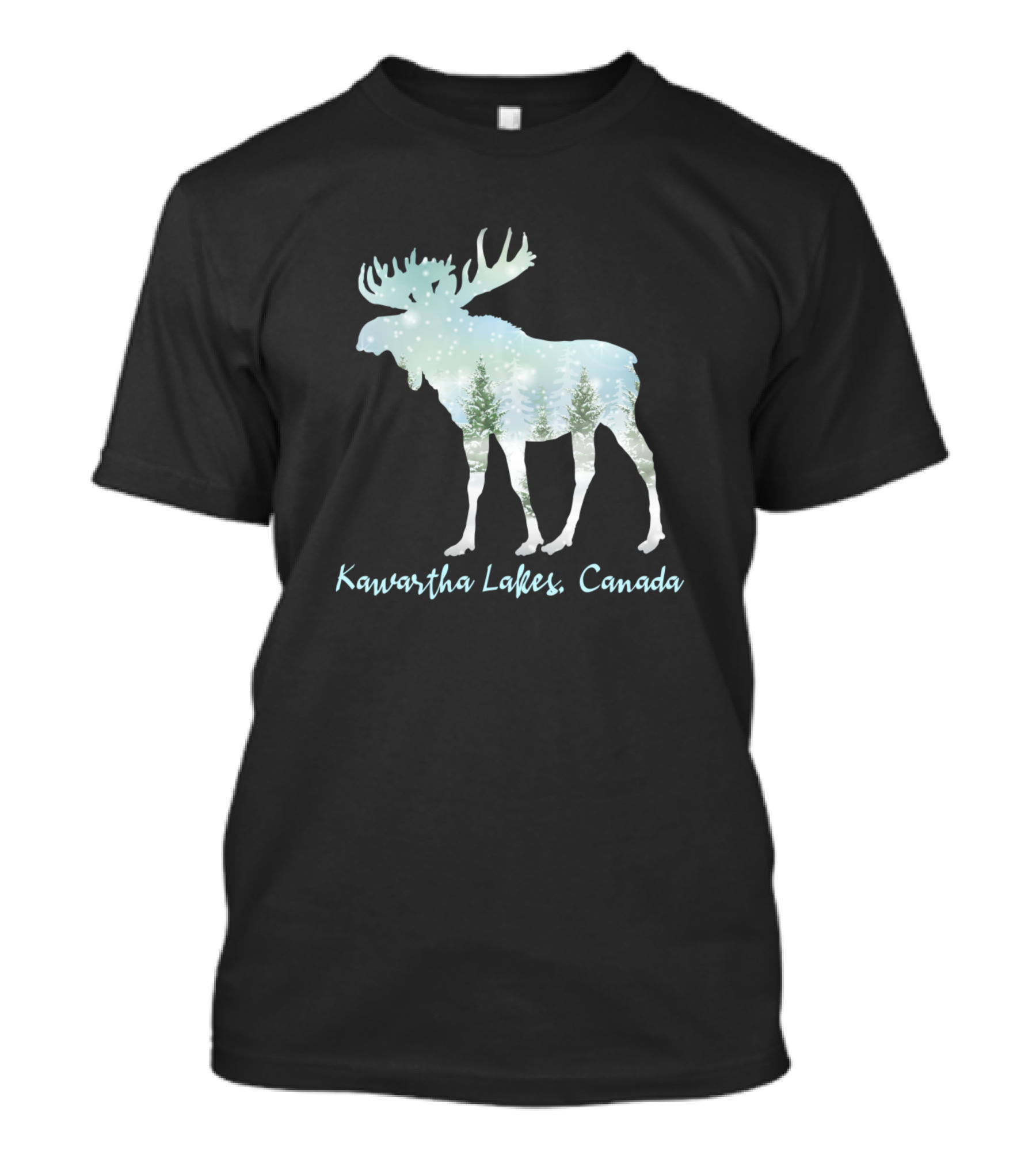 Kawartha Lakes Canada Moose Winter Forest Scene T-Shirt