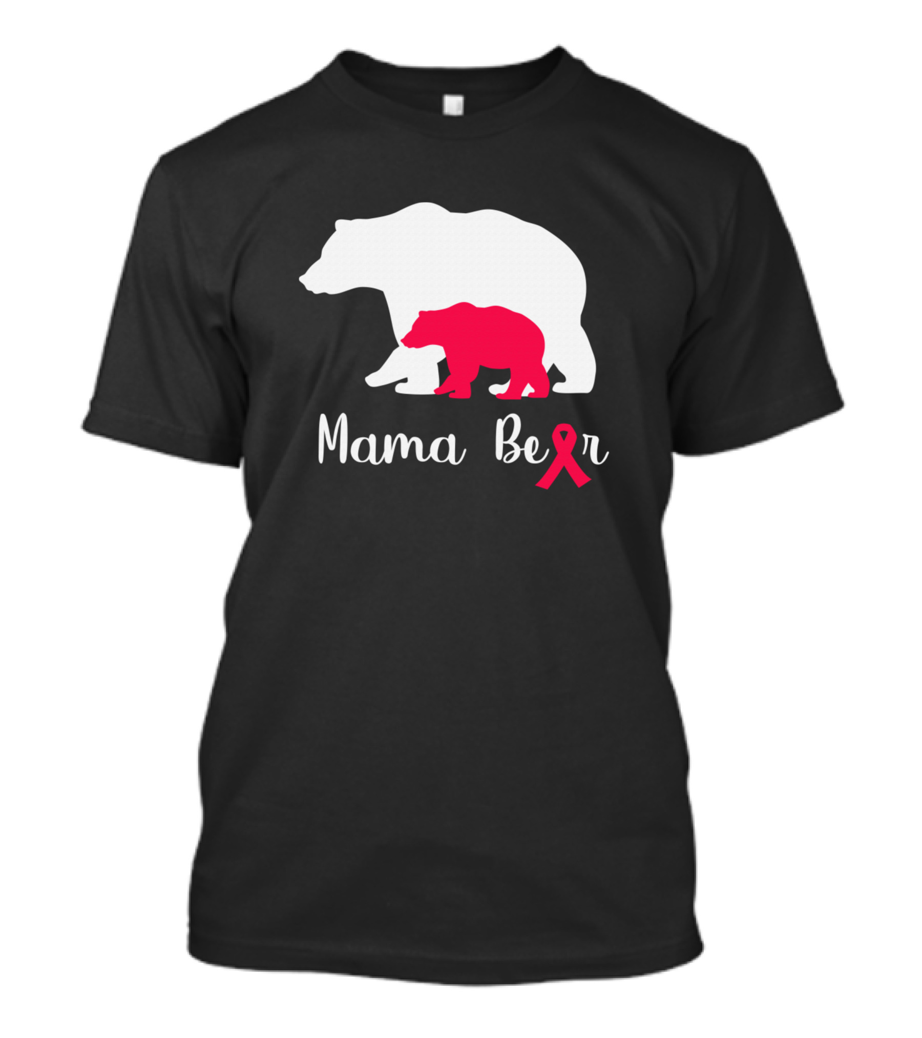 Mama Bear Red Ribbon Hemophilia Awareness Warrior T-Shirt