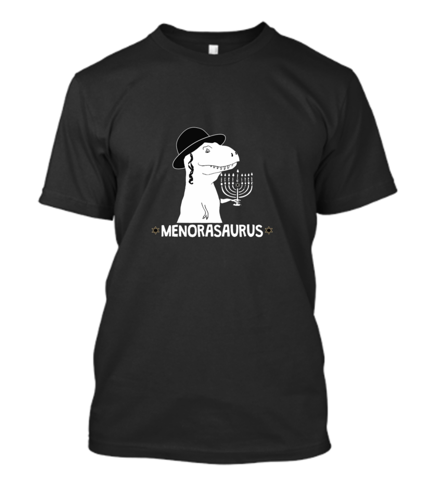 Menorasaurus Dinosaur Hanukkah Menorah Star Hat T-Shirt