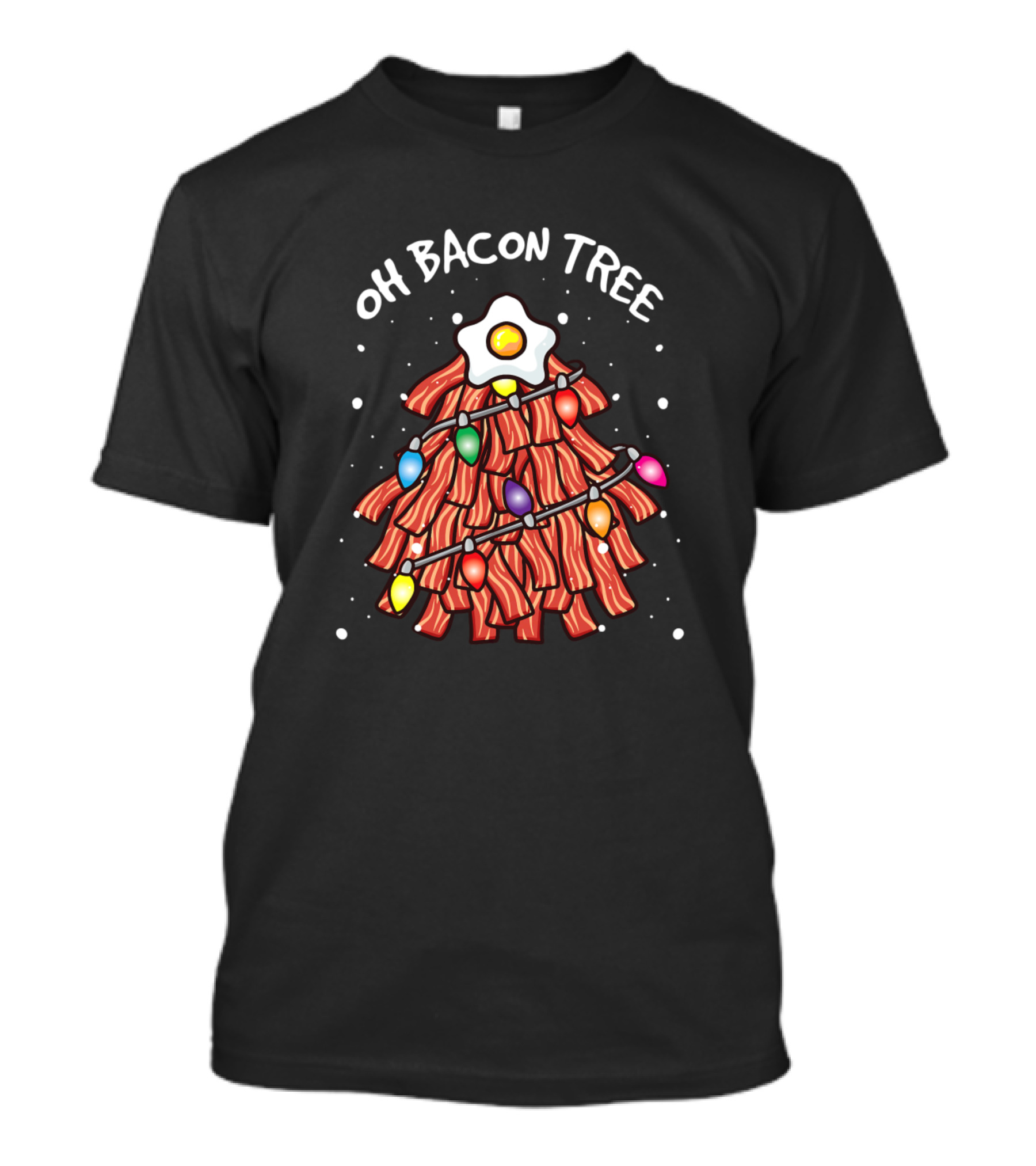 Merry Crispness Oh Bacon Tree Festive Breakfast BBQ T-Shirt