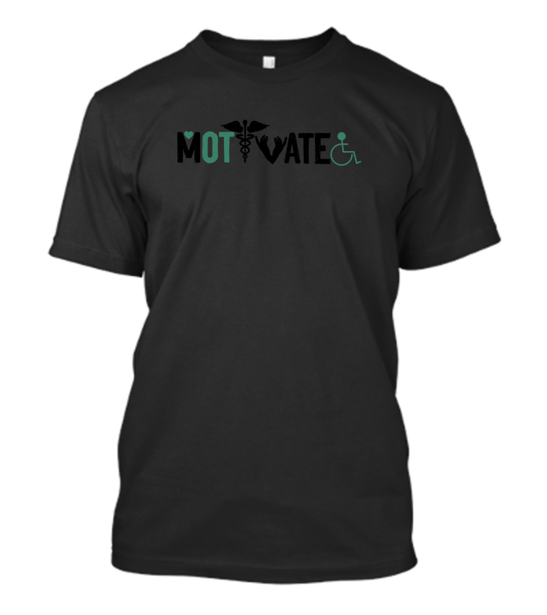 Motivate Occupational Therapist Heart Caduceus Wheelchair T-Shirt