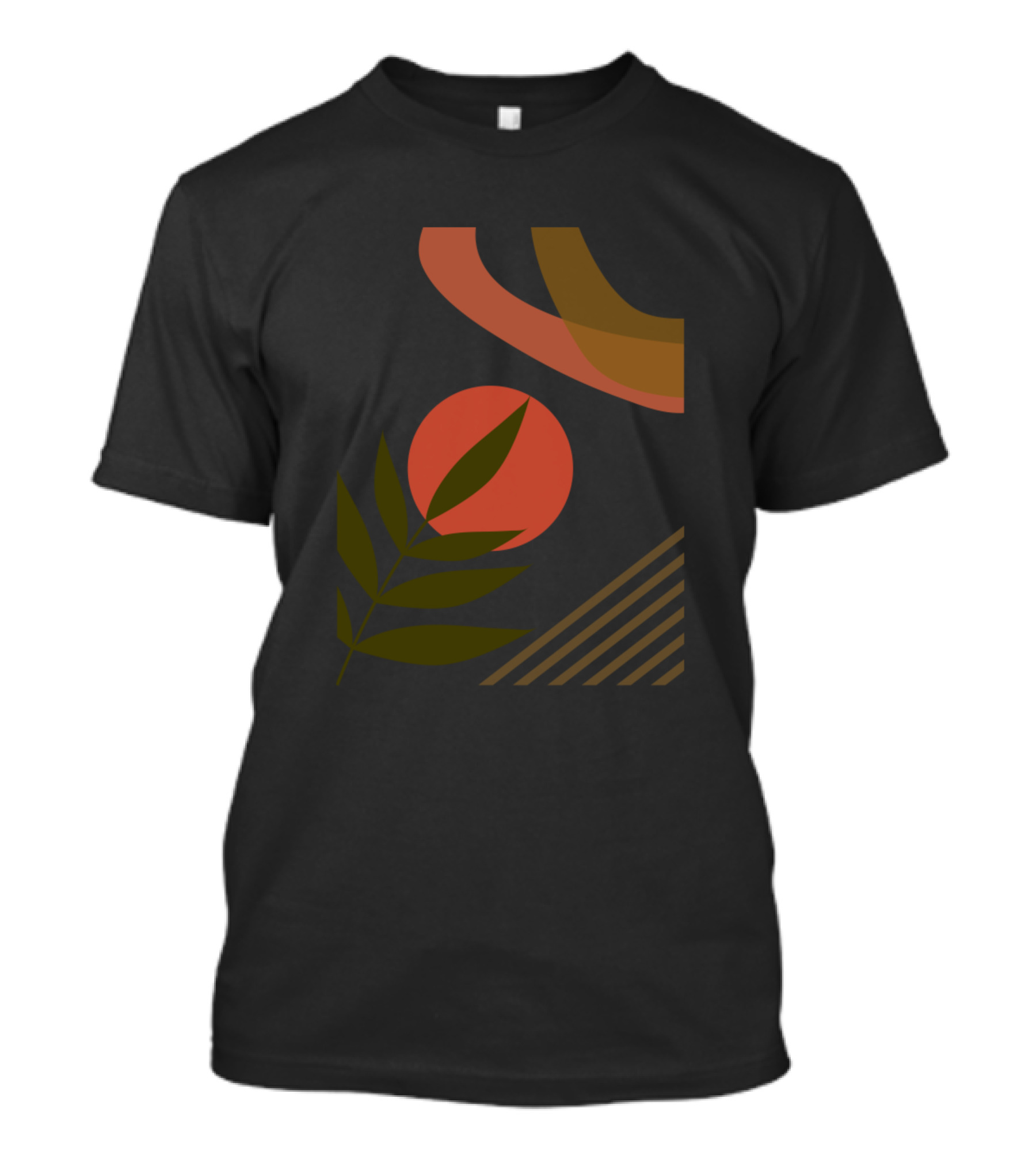 Neutral Boho Geometric Leaves And Terracotta Shapes Overlapping T-Shirt