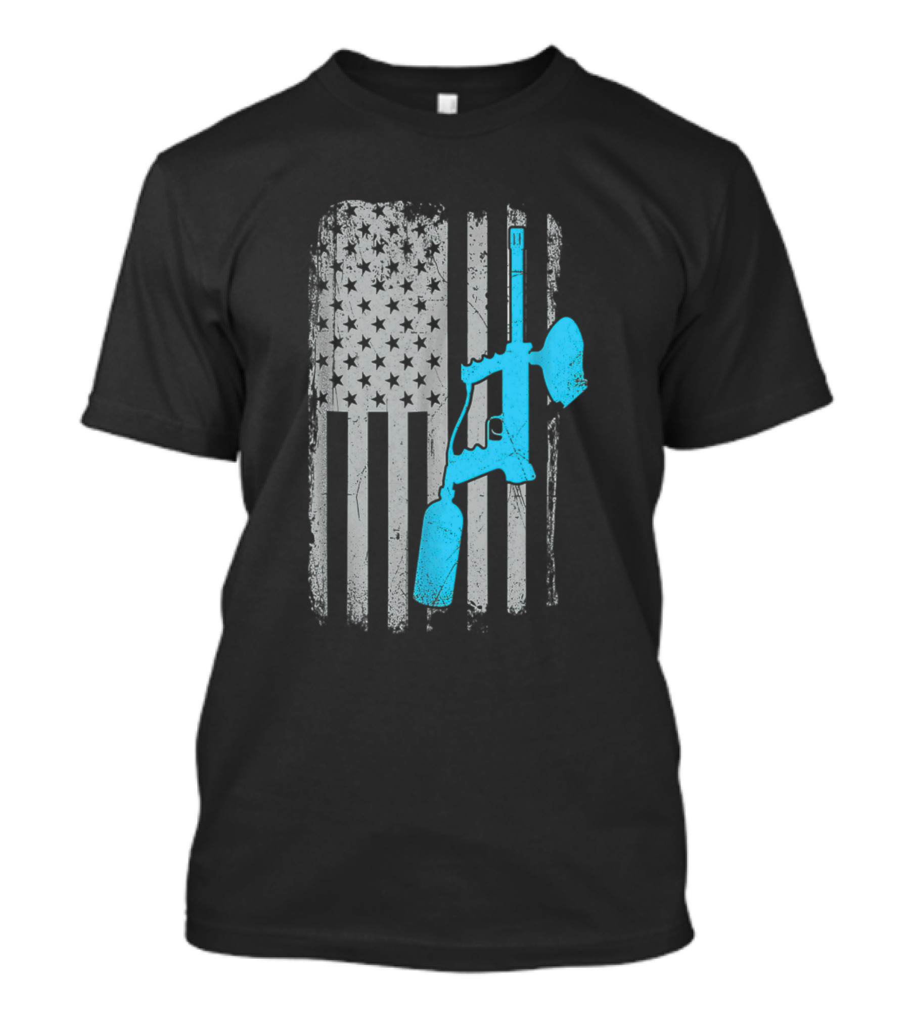 Vintage American Flag Paintballer Gun T-Shirt