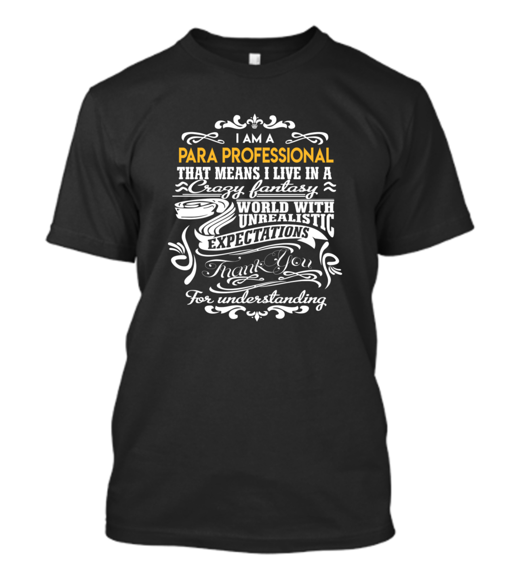 I Am A Para Professional Living In A Crazy Fantasy World With Unrealistic Expectations Thank You For Understanding T-Shirt