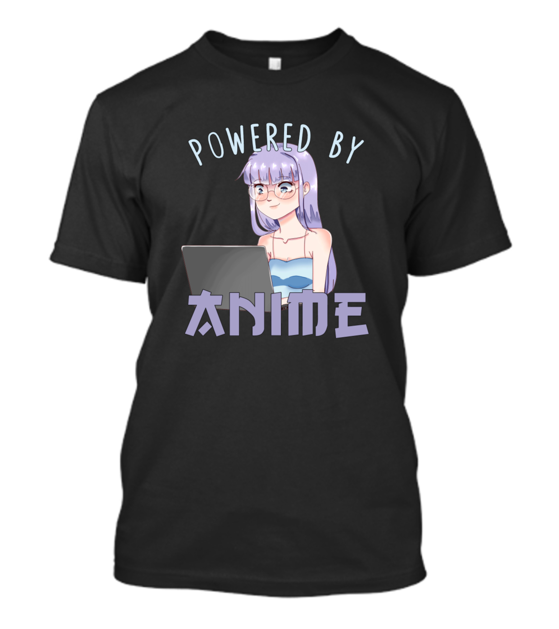 Powered By Anime Kawaii Otaku Girl T-Shirt