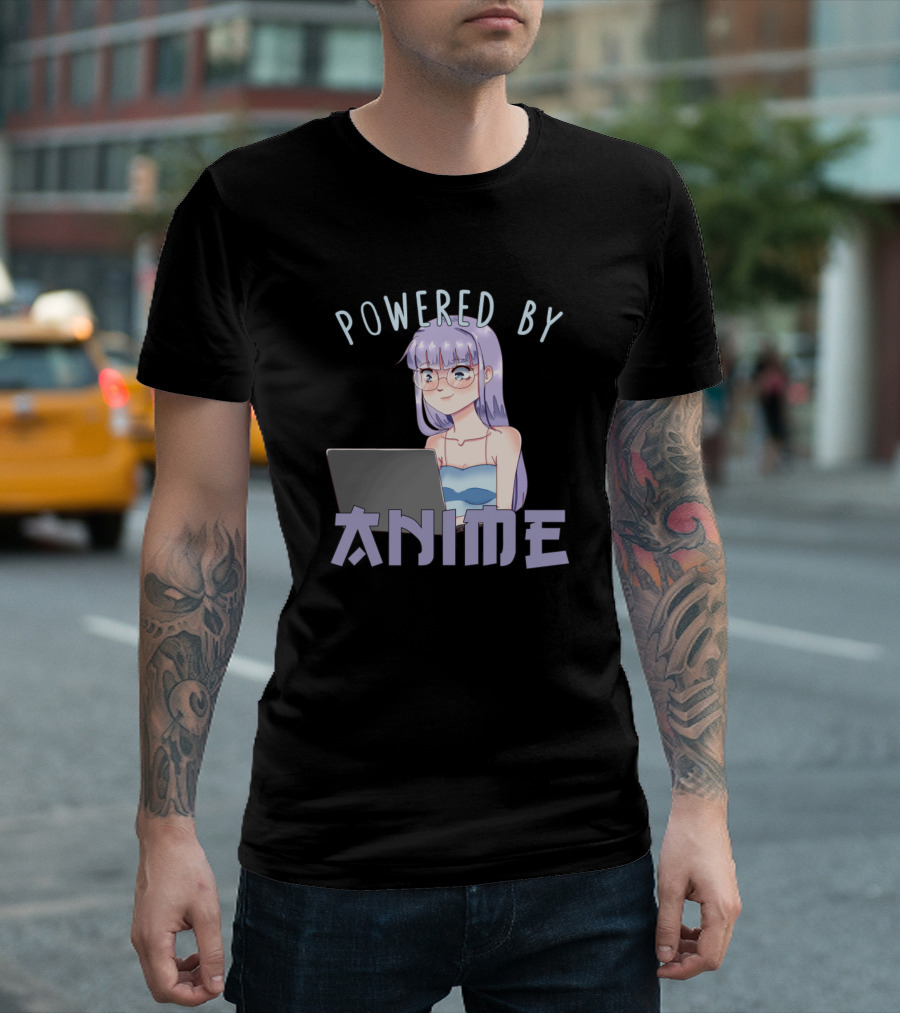 Powered By Anime Kawaii Otaku Girl T-Shirt