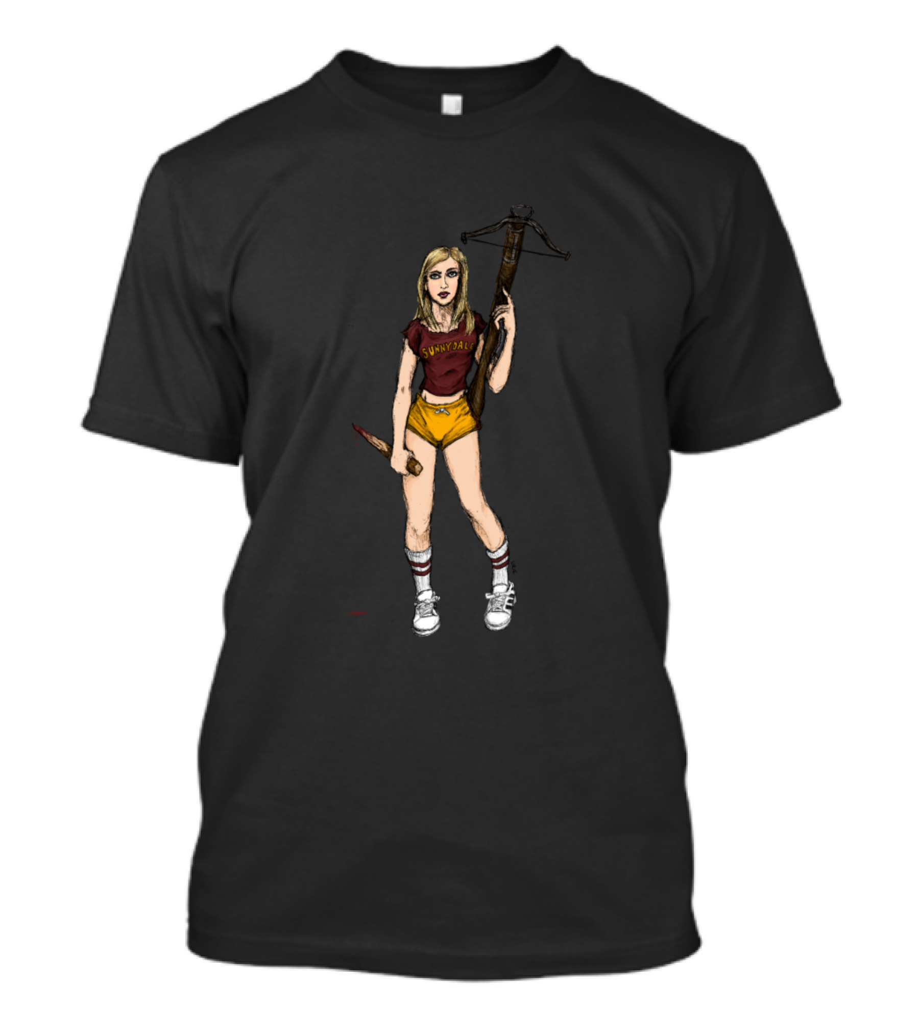 Sunnydale Slayer Sketch Crossbow And Stake Heroine T-Shirt
