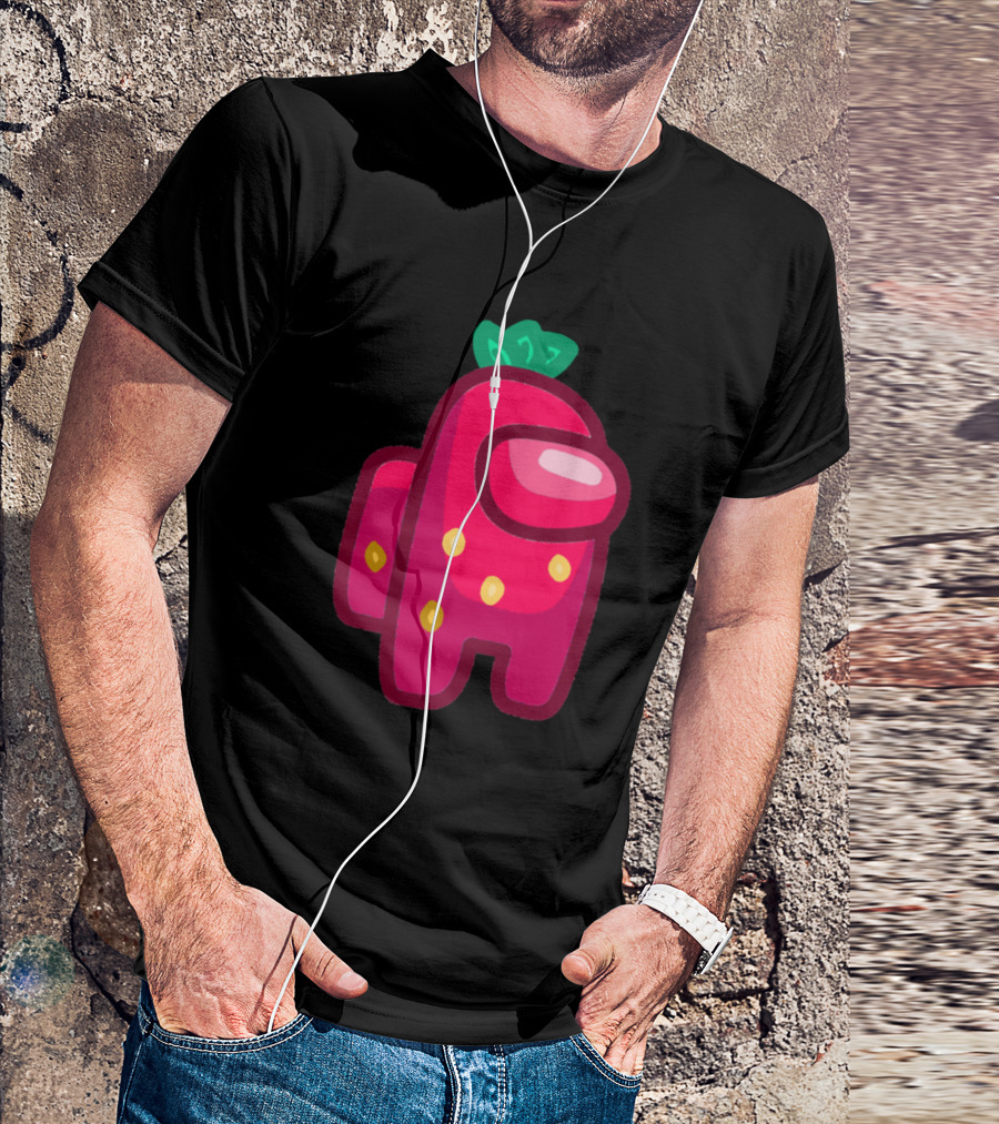Strawberry Impostor Among Us Game Character T-Shirt