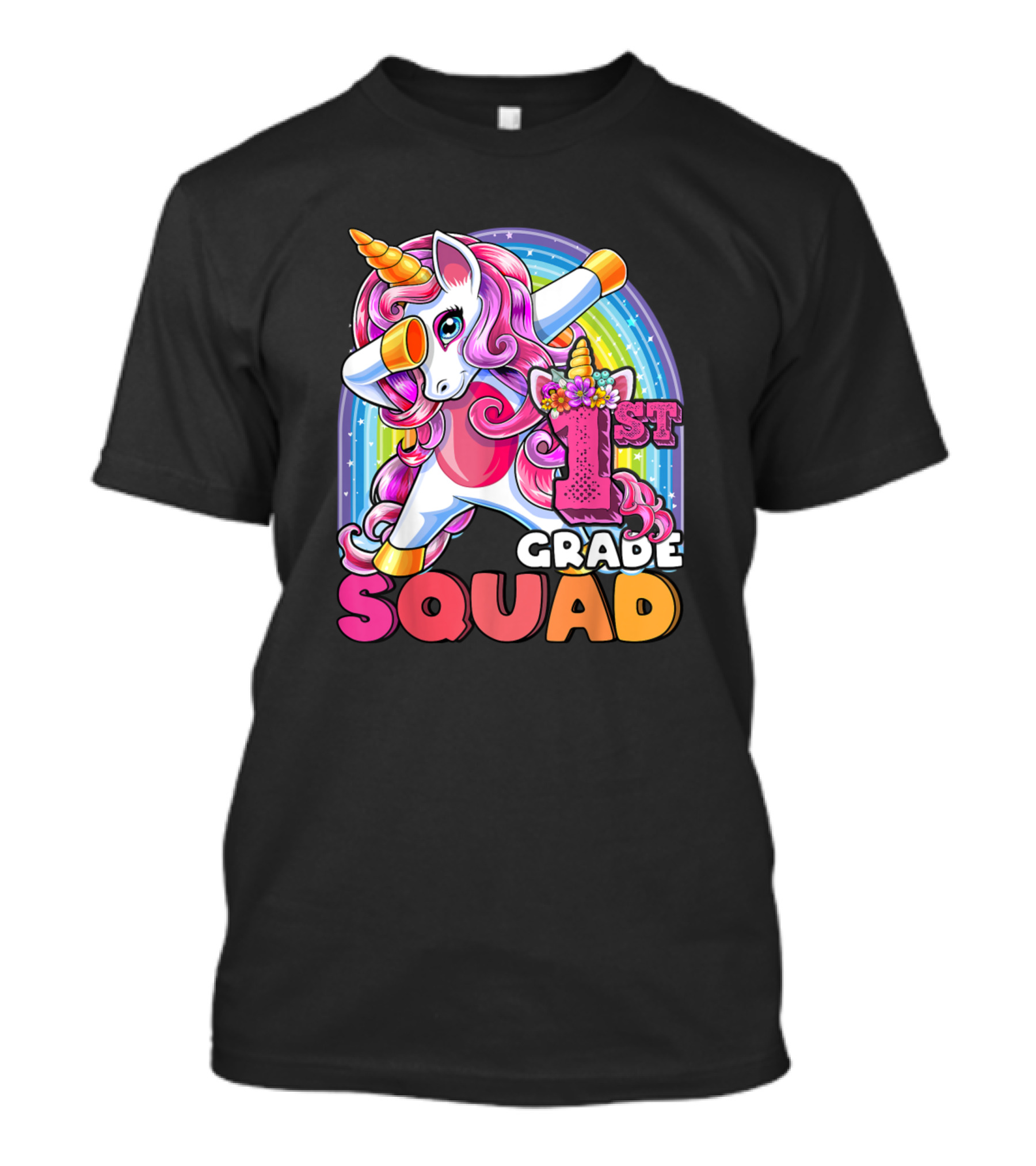 1st Grade Squad Dabbing Unicorn Rainbow Back To School T-Shirt