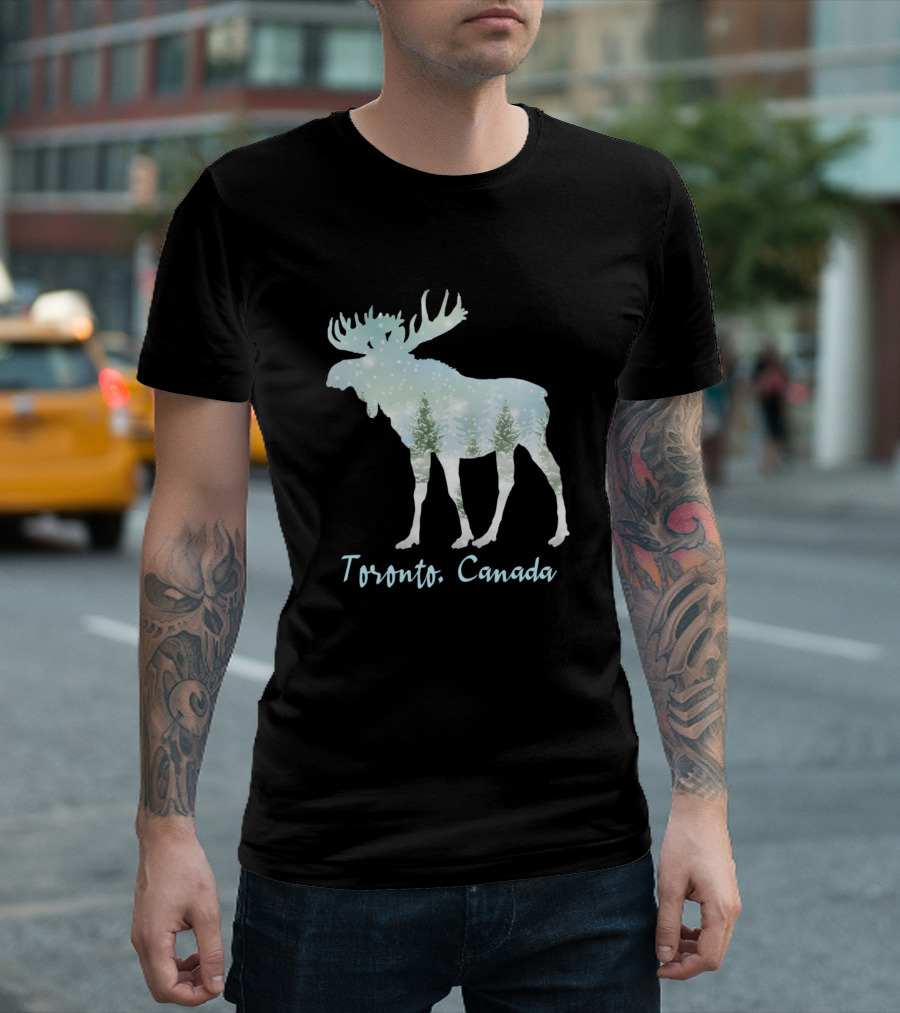 Toronto Canada Moose Winter Forest T-Shirt