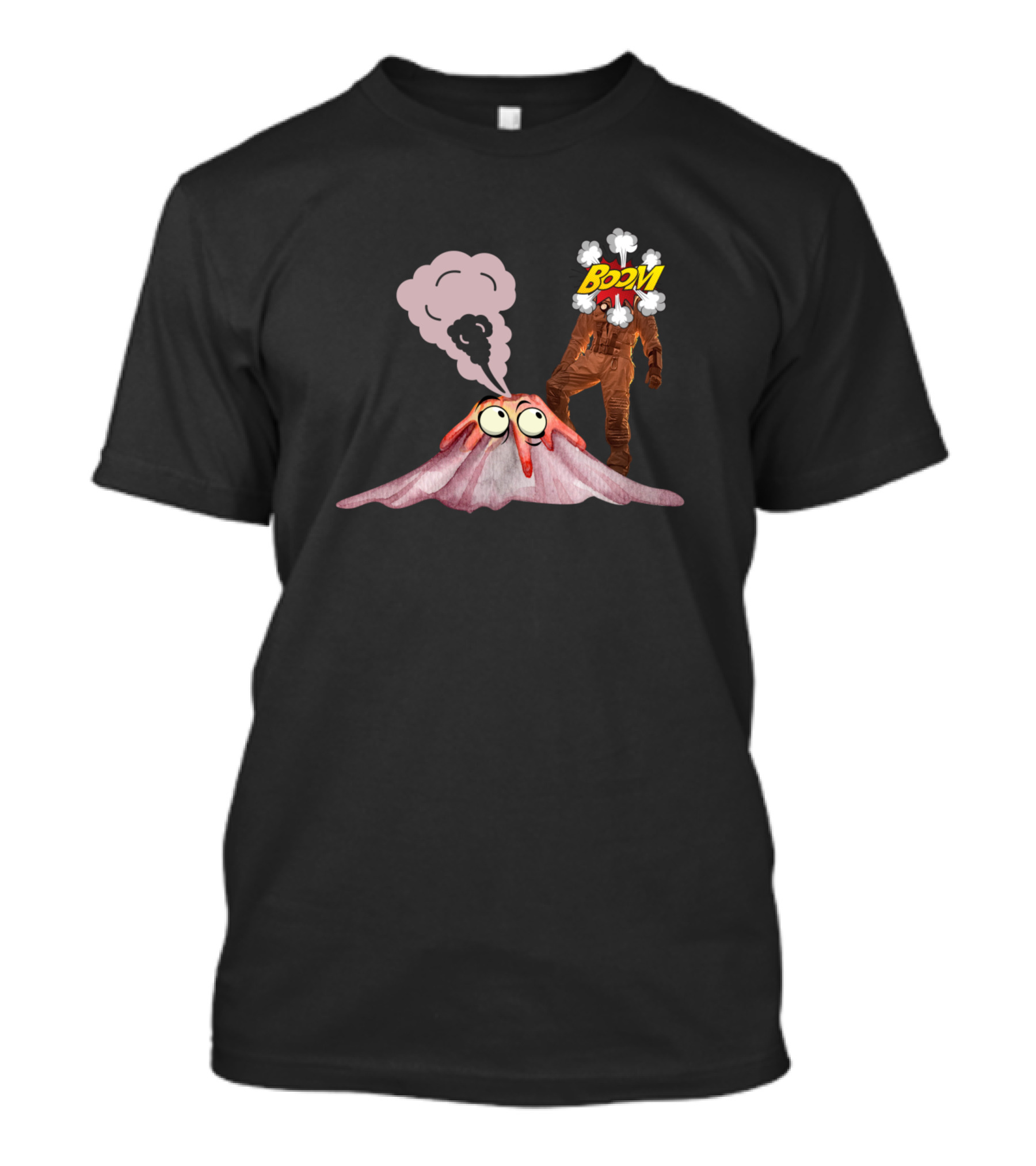 Volcano Boom Cartoon Eruption Steam Cloud T-Shirt