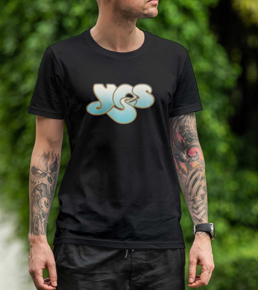 Yes Band Logo Blue White T-Shirt